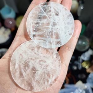 Cristal de Cuarzo Transparente Natural en Rodaja Redonda Pulida, Adorno para Sala de Estar, Escritorio, Decoración del Hogar, Regalo Artesanal, Recuerdo - Product Image 4