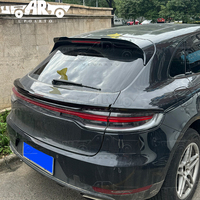 Peinture de voiture Décoration Plastique ABS Fibre de Carbone Lèvre de Coffre Arrière Aile de Toit pour Porsche Macan 2014-2018 2019 2020 2021