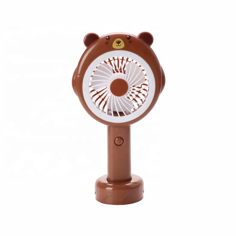 Best seller plastic electric small USB rechargeable Fan, LED light Hand held desktop standing Mini Fans For Promotion