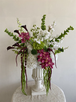 Nouvelle Composition Florale Artificielle Haut de Gamme en Soie Blanche et Verte Style Jardin pour Centre de Table de Mariage et Événements QS 2027