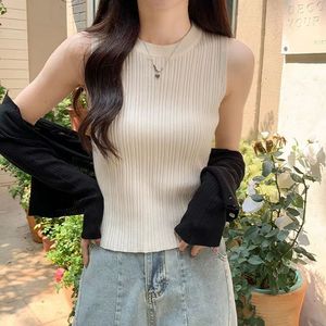 Gilet Estivo da <span class=keywords><strong>Donna</strong></span> con Scollo Tondo <span class=keywords><strong>Senza</strong></span> <span class=keywords><strong>Maniche</strong></span> Aderente in <span class=keywords><strong>Maglia</strong></span> Moda Top Interno Casual Tinta Unita - Product Image 4