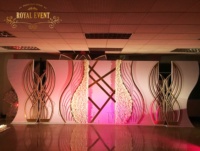 Fournitures de mariage populaires, décoration de scène, toile de fond acrylique de luxe, support pour événement de mariage