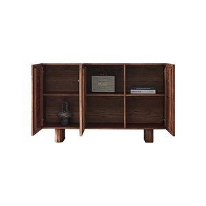 Chinese Living Room Red Oak Solid Wood Space-Saving Modern Minimalist Design Cupboard Storage <b>Sideboard</b> Dining Display Hotel - Product Image 4