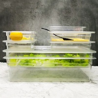 Bac Gastronorme GN Standard NSF en PC Transparent/Noir, Conteneur Alimentaire 17.6x10.5x6.5cm, Capacité 1.1856L, Idéal pour la Restauration Hôtelière