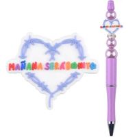Perles en silicone en gros pour la fabrication de stylos, perles focales, porte-clés, cordons, lettres personnalisées, perles en bois