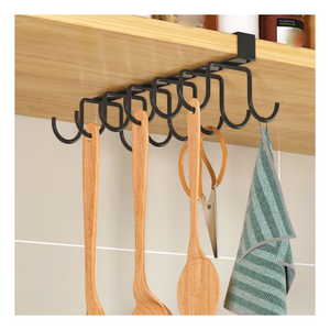 Étagère de rangement multifonctionnelle à 12 crochets Armoire penderie en métal sous étagères Mug Cup Hanger Bathroom Kitchen Organize - Product Image 1