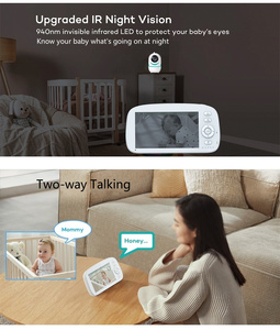 Monitor de bebé de video digital de fábrica con cámara Detección de llanto Monitor de bebé de batería de 5000mAh con visión nocturna y música - Product Image 3