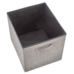GuangDong 13 Inch Foldable Linen Fabric Toy Organizer <strong>Storage</strong> Bin for Kids Child Toy <strong>Units</strong> Boxes with Two Handles - Product Image 3
