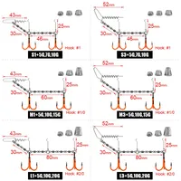 Spinpoler Flame Stinger Rig, finition réactive aux UV, hameçon triple, émerillons rotatifs, pêche au brochet, au bar et à la truite, poids 5g 7g 10g 15g 20g