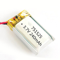 2/5/10/20 Buah Baterai Lithium Polymer Ion 3.7V 240MAh 2.0Mm Baterai Konektor JST Ukuran 7.5Mm * 15Mm * 25Mm