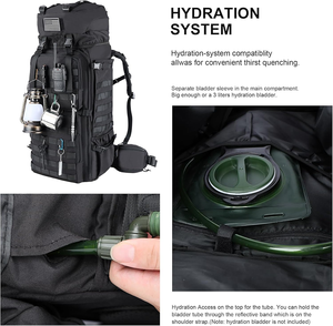 Mochila Táctica Unisex Resistente de 75L para Escalada y Montañismo, Desmontable, Impermeable, con Sistema Molle - Product Image 4