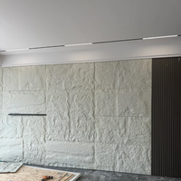 Panneau mural en pierre 3D en polyuréthane PU léger, imperméable et ignifuge, design moderne, pour intérieur et extérieur, vente en gros d'usine