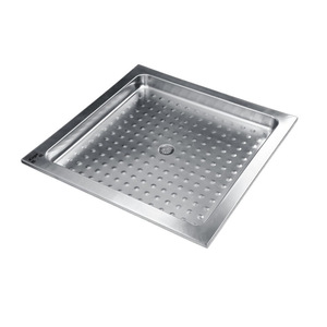 Plato de Ducha Cuadrado de Acero Inoxidable 304 Anticorrosión con Diseño Minimalista y Desagüe de Suelo para Baño - Product Image 1