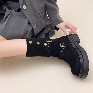 Bottines plateforme tendance pour femmes, style polyvalent et décontracté, semelle épaisse pour augmenter la taille et fonction antidérapante - Product Image 6