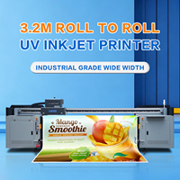 Impresora UV Roll to Roll de 3200 mm, Rodillo de Goma de Grado Industrial R2R, Cabezal de Impresión Konica Ricoh, Máquina de Impresión UV para Pancartas Flexibles