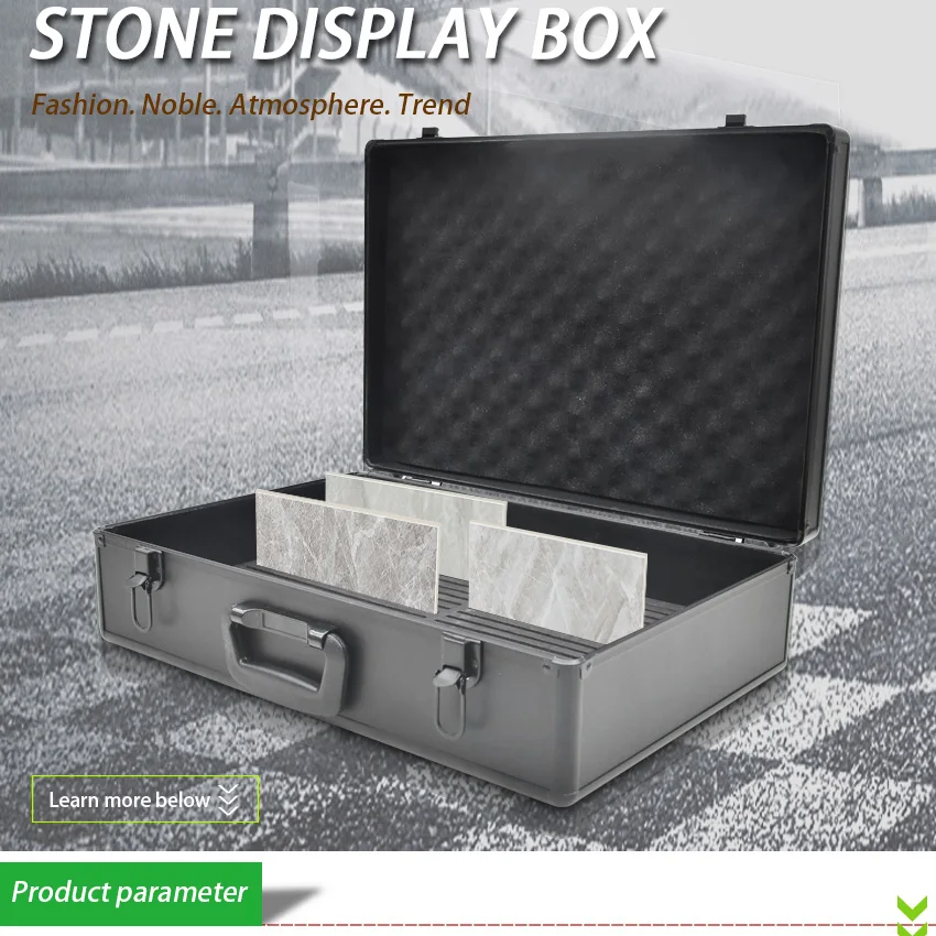 High Quality Practical Ceramic Tile Quartz Granite Specimen Box Carry For Stone Display Aluminum Case