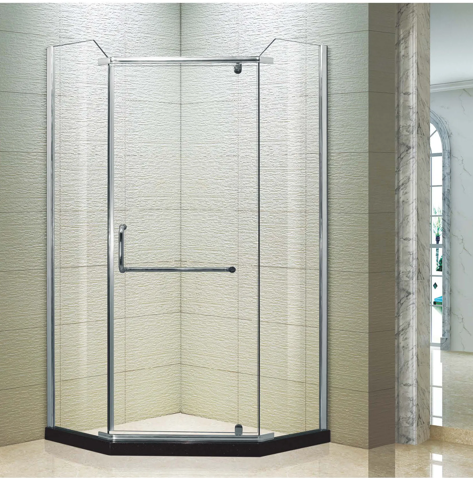 Best Selling Modern Diamond Type Frameless Shower Enclosure Tempered Glass Shower Screen Hinge Shower Room