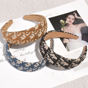 Serre-tête haut de gamme pour femme, style luxe léger, pour usage quotidien, maintien des franges, couleur denim, style nœud, <span class=keywords><strong>bandeau</strong></span> de sport - Product Image 2