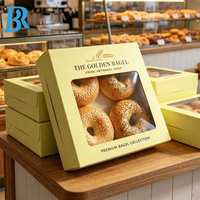 Boîtes personnalisées pour brownies au chocolat avec fenêtre, emballages pour produits de boulangerie, sacs à pain, boîtes à café et pâtisserie, boîtes en papier sulfurisé