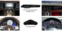 Reproductor de Video Multimedia con Pantalla Doble de 12.3 Pulgadas para Porsche Panamera 2010-2016, Autoradio Android 13 con GPS, Radio Estéreo y CarPlay