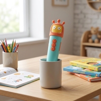 Stylo d'apprentissage Little Monster OID à 6 boutons personnalisables pour enfants, idéal pour l'étude des langues, l'enregistrement DIY et l'écoute d'histoires sur mesure