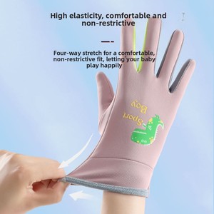 Winter Kids <strong>Gloves</strong> Three-in-one <strong>Waterproof</strong> Luminous Windproof Warm Fleece-Lined Cartoon Cycling Outdoor Activities - Product Image 4