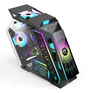 Sleek Design DIY Gaming Case Front Intake Fan Case Unique Design Case With 4 RGB Fan And LED Light