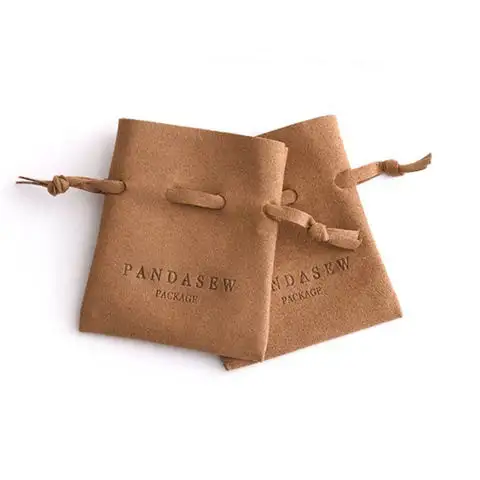 Bolsa de joyería de cuero de microfibra Bestpacking, bolsa de embalaje de Joya de lujo, bolsa de joyería con cordón, logotipo personalizado