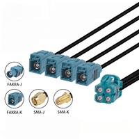 Kabel Rakitan Multi FAKRA 4/5/6 Jalur Kabel Data Otomotif HSD LVDS ADAS Harness Distribusi Sinyal Kamera 50 Ohm Ganda