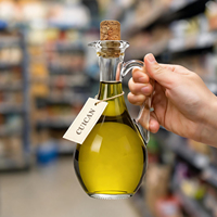 Distributeur de sauce résistant à la chaleur pour la cuisine, 250 ml, bouteille en verre pour vinaigre de barbecue, huile d'olive avec poignée