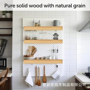 Wooden <b>Wall</b> <b>Mounted</b> <b>Shelf</b> Storage Rack 3 Sets Rectangle Detachable Desktop Organization Multipurpose - Product Image 2