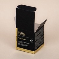 Boîte d'emballage cosmétique en papier doux au toucher de luxe, personnalisée avec estampage à chaud doré, carton pliable noir pour pot de crème de soin de la peau
