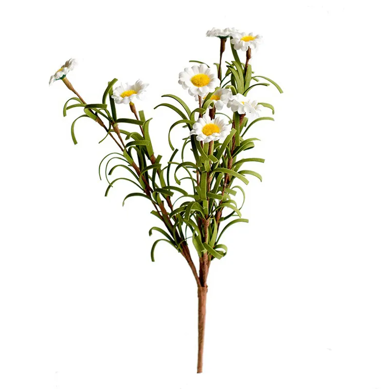 Faux Daisy Flower Branch living room decor wedding vase artificial flower arrangement PE Faux Daisy Flower with 8 daisy on stem