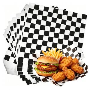 Wholesale Greaseproof Red Checker Food Wrapping <b>Paper</b> Disposable Moisture Proof <b>Wax</b> <b>Paper</b> for Fast Food Takeaway Packing - Product Image 2