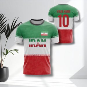 Set Maglia da Calcio Iran Personalizzabile con Nome e Numero, Rossa Bianca Verde, Maglia per Tifosi - Product Image 1