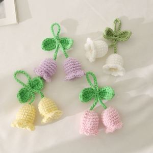 Handmade Knitted Keychain Keyring for Women Girl Crocheted Wind Chimes Flower Bag Pendants Car <b>Key</b> <b>Ring</b> Handbag Charms Gift - Product Image 1