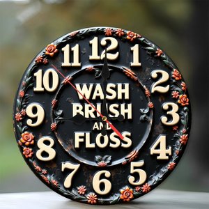 Round Wooden Wall <b>Clock</b> Vintage Nordic <b>Silent</b> Home Interior Living Room Bedroom Wall <b>Clock</b> 25x25CM - Product Image 1