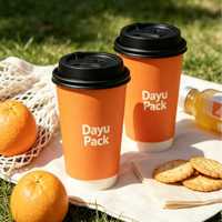 Gobelets à café jetables en papier biodégradable, écologiques, de qualité alimentaire, recyclables, personnalisés, avec couvercles et manchons