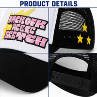 Fábrica de gorras trucker personalizadas de 5 paneles: frente estructurado con parte trasera de malla, impresión gráfica llamativa, costuras de precisión
