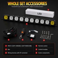 Barre lumineuse LED Zhenxin 9 pods 540W RGB DRL, pods lumineux tout-terrain connectables pour Jeep Wrangler JK Tundra UTV Pickup, équipement d'origine OEM