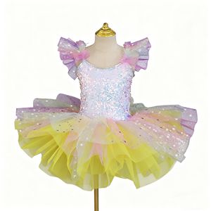 子供の日ステージダンスウェアバレエガールCygnetダンスコスチューム女の子のためのパフォーマンスウェア - Product Image 4