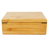 Boîtes de rangement en bambou de grande taille, design classique et soigné, boîte de rangement avec pot en verre et broyeur pour accessoires de fumage