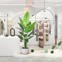 Plante artificielle Faux Palmier Oiseau de paradis de 1,80 m en pot avec feuilles au toucher réel pour la décoration de salon et de maison