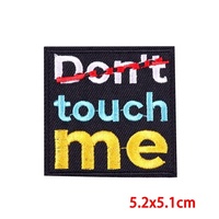 Patchs brodés jaunes personnalisés pour vêtements, avec slogan d'avertissement de dessin animé, fil à broder DIY, best-seller de Chenying