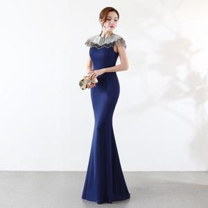 Vestido de Novia Largo y Elegante con Cola de Sirena <span class=keywords><strong>para</strong></span> Boda, Compromiso o Noche de Gala - Product Image 5