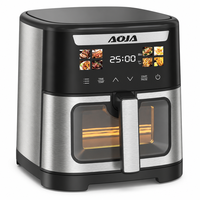 Friteuse à air numérique OEM ODM 6,5 L 1500 W à double chauffage avec fenêtre visible et écran couleur