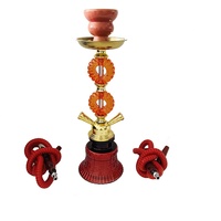 Ensemble de narguilé arabe de luxe moderne tuyaux doubles haut de gamme avec tuyau en verre acrylique givré Shisha portable avec boîte-cadeau