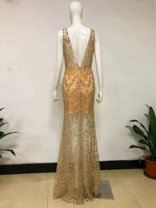 Damen Abendkleid Gold Prom Kleid Bling Meerjungfrau Pailletten Damen Abend garderobe - Product Image 5