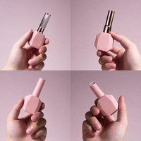 Flacon de vernis à ongles mat de 13 ml, forme géométrique, design de marque de beauté, emballage vide pour gel UV, nail art, avec pinceau