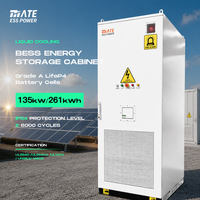Système d'énergie BESS à batterie LifePO4 135 kW 261 kWh, armoire extérieure certifiée à refroidissement liquide pour solution d'installation photovoltaïque